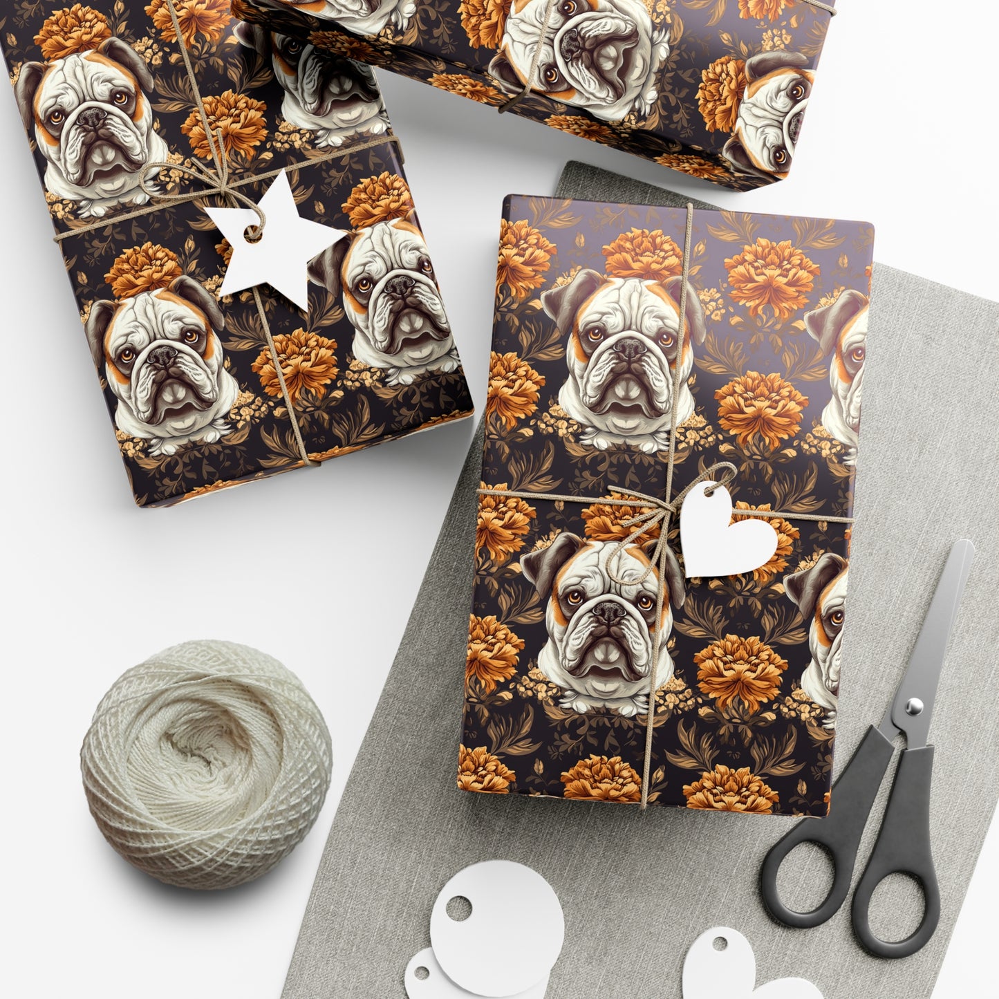 Bloomingly Bulldogistic Bouquet Gift Wrap Papers