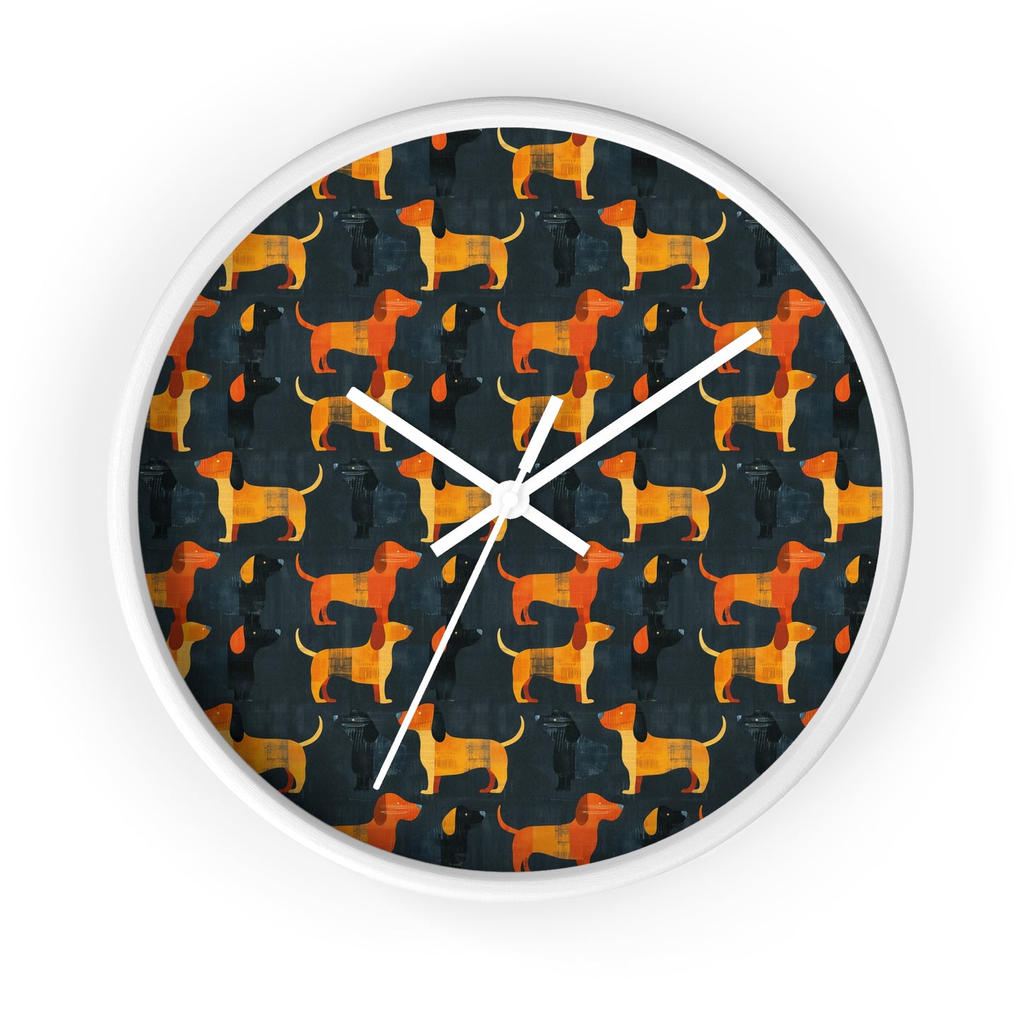 Dapper Dachshund Noir Glow Wall Clock