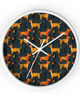 Dapper Dachshund Noir Glow Wall Clock