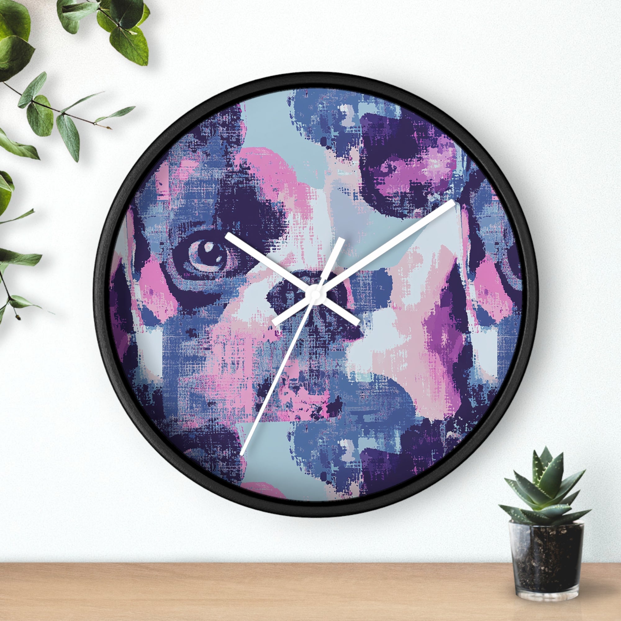 Funky Geometric Boxerista Wall Clock