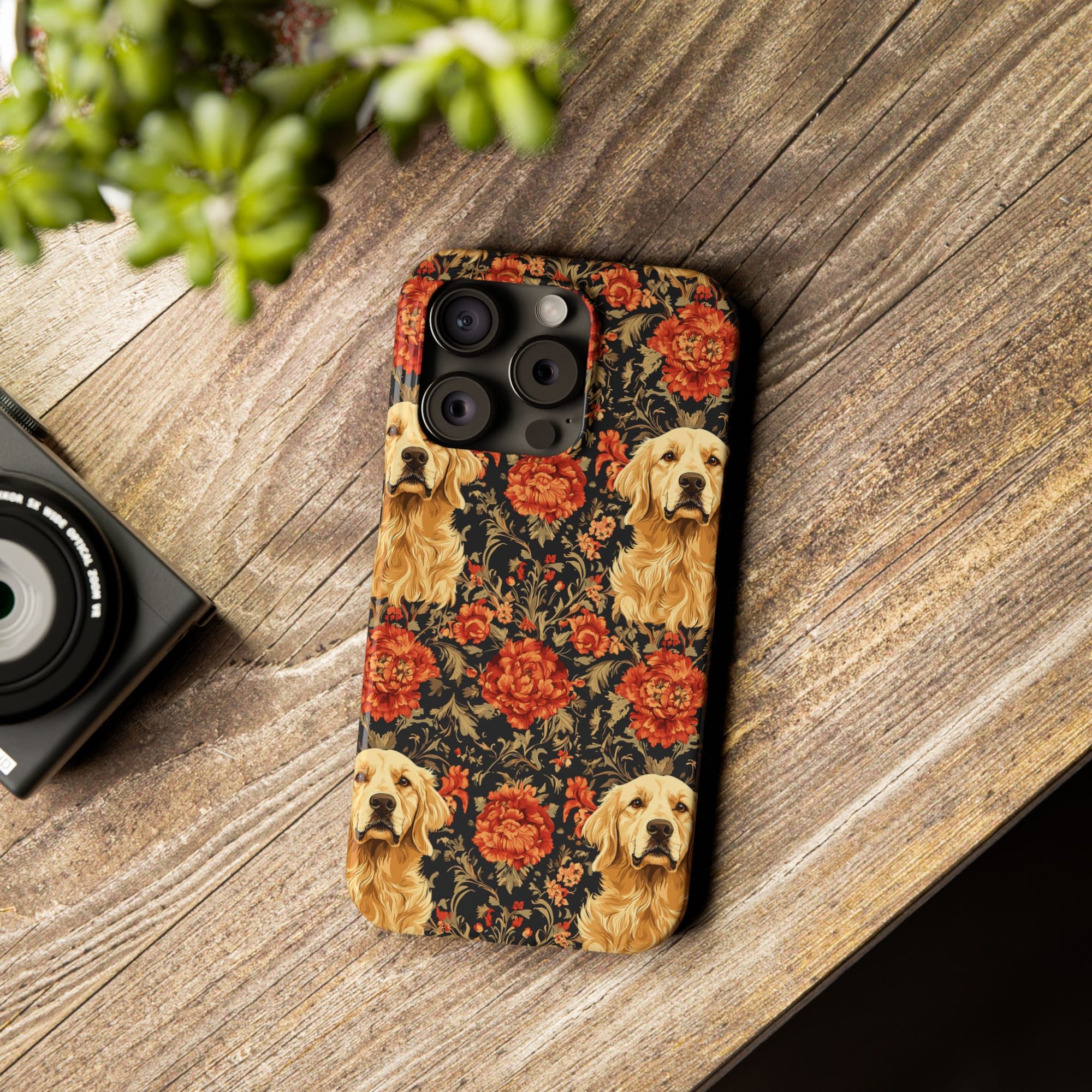 Golden Pawsatronic Tapestry Slim Phone Cases