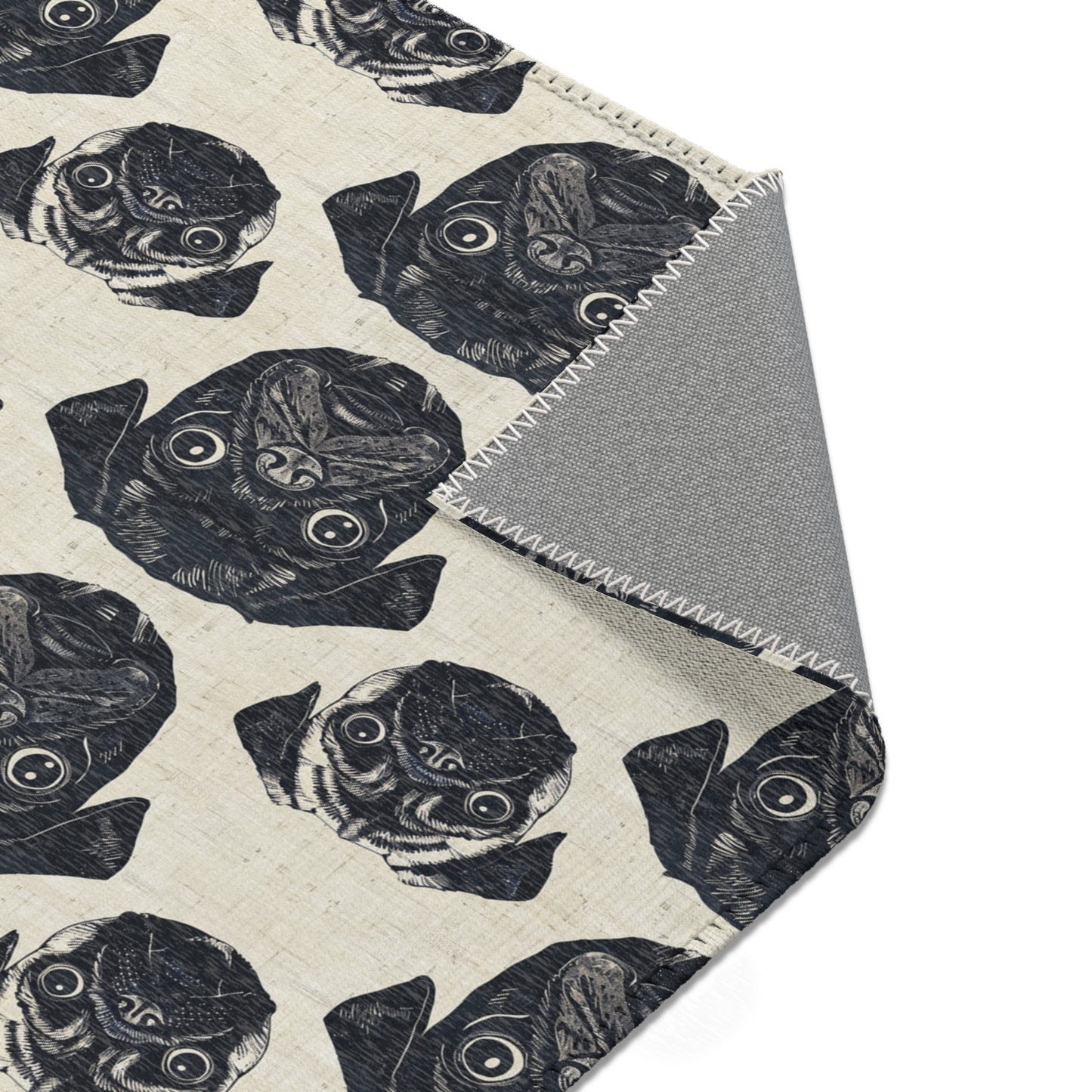 Pug Pizzazz - Modern Geometric Pug Pattern Area Rug