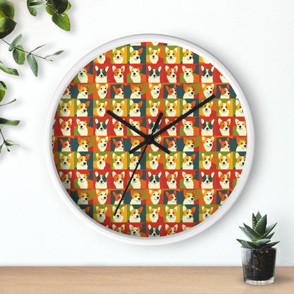 Corgi Chic Popart Pup Wall Clock