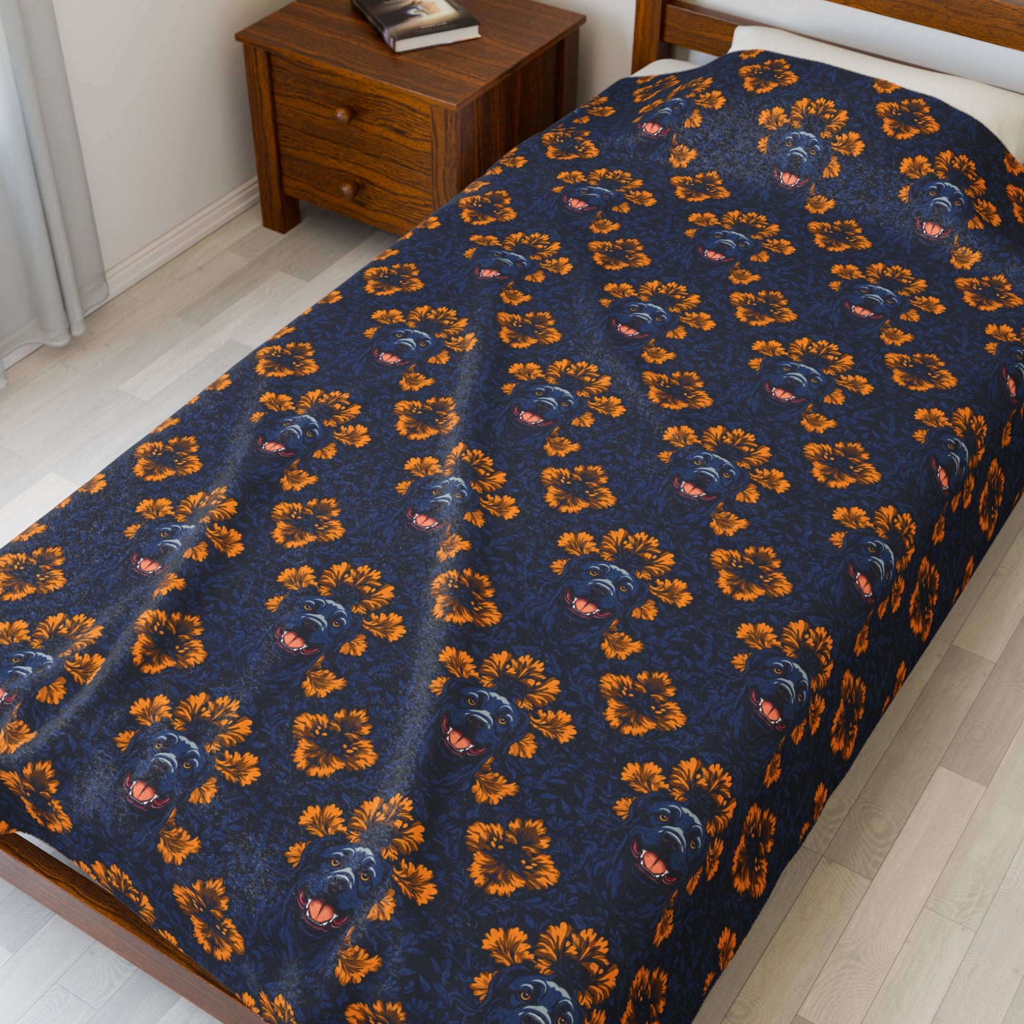 Royal Rottweiler Regalia Velveteen Plush Blanket