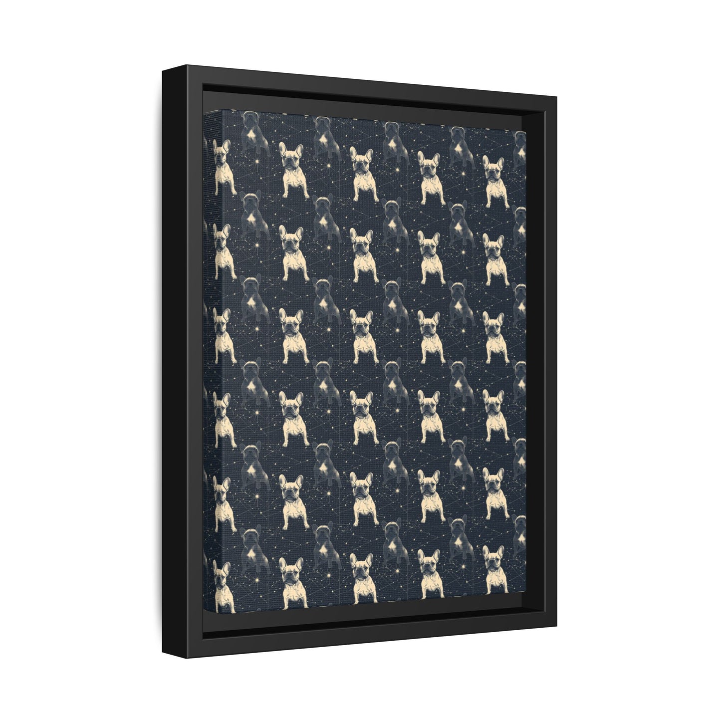 Frenchie Celestial Soar Matte Canvas, Framed