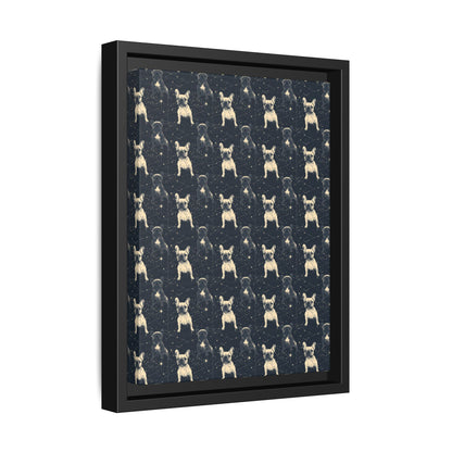 Frenchie Celestial Soar Matte Canvas, Framed