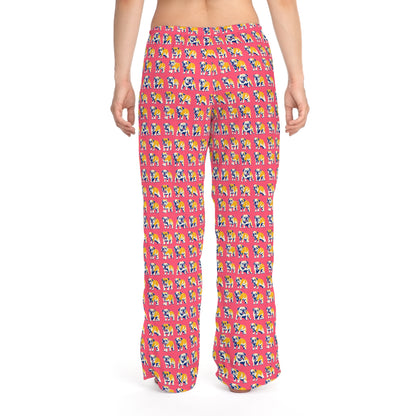 Bubblegum Glamour Bulldog Bouquet Women's Pajama Pants