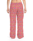 Bubblegum Glamour Bulldog Bouquet Women's Pajama Pants