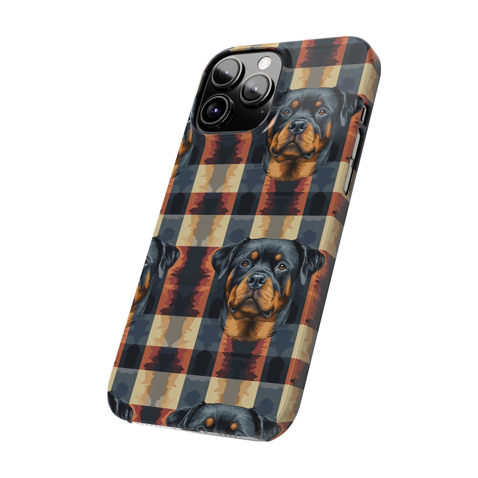 Pawsome Rottweiler Royalty Plaid Slim Phone Cases