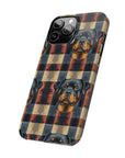 Pawsome Rottweiler Royalty Plaid Slim Phone Cases