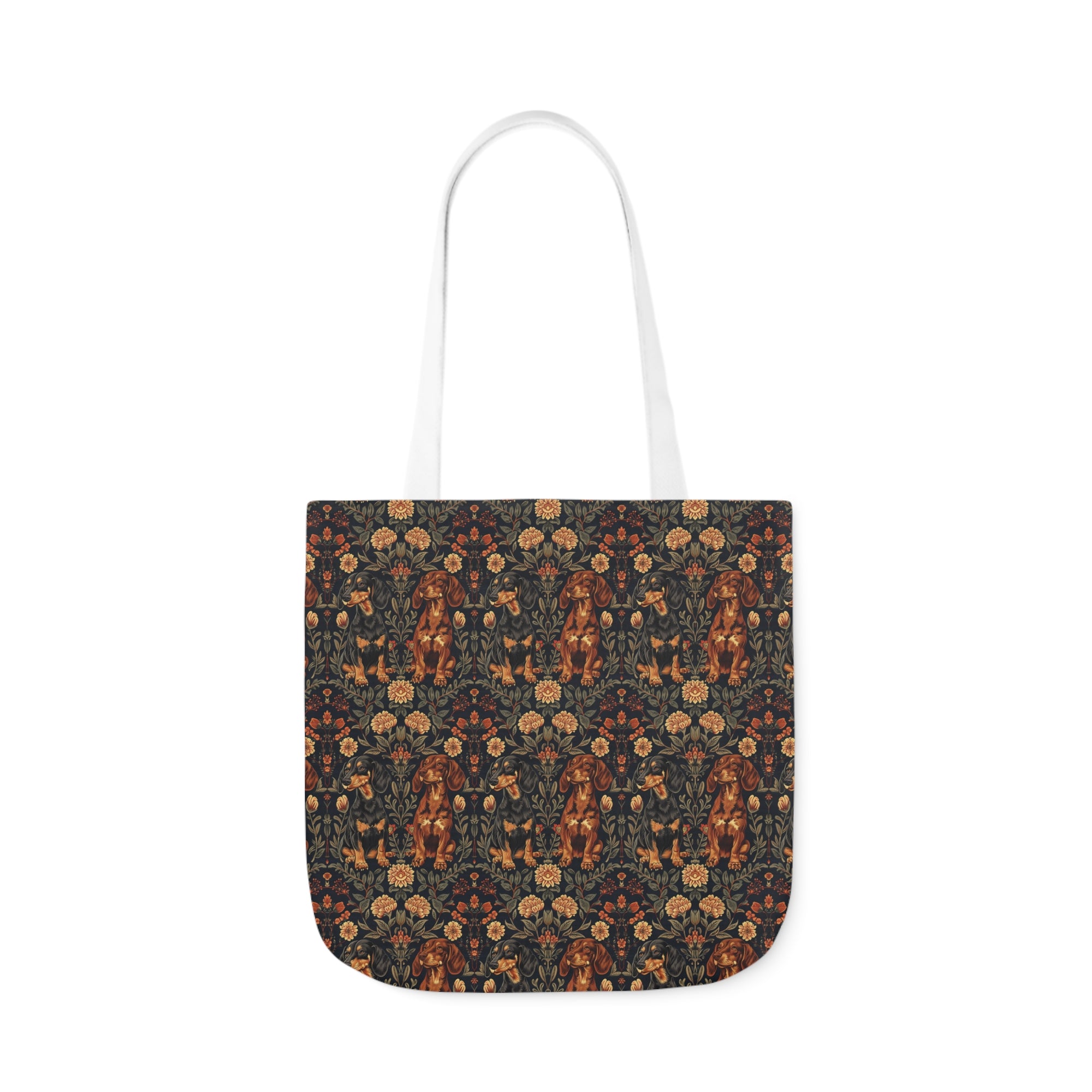 Dapper Dachshund Embroidery Elegance Canvas Tote Bag