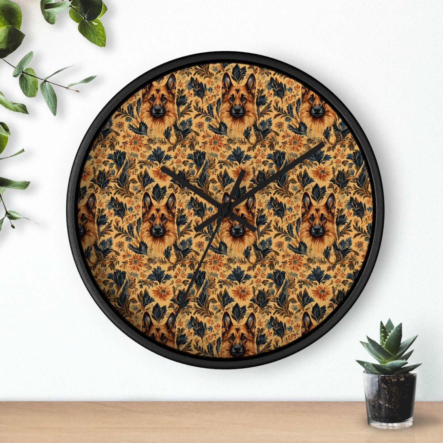 Autumnal German Shepherd Glamour Wall Clock