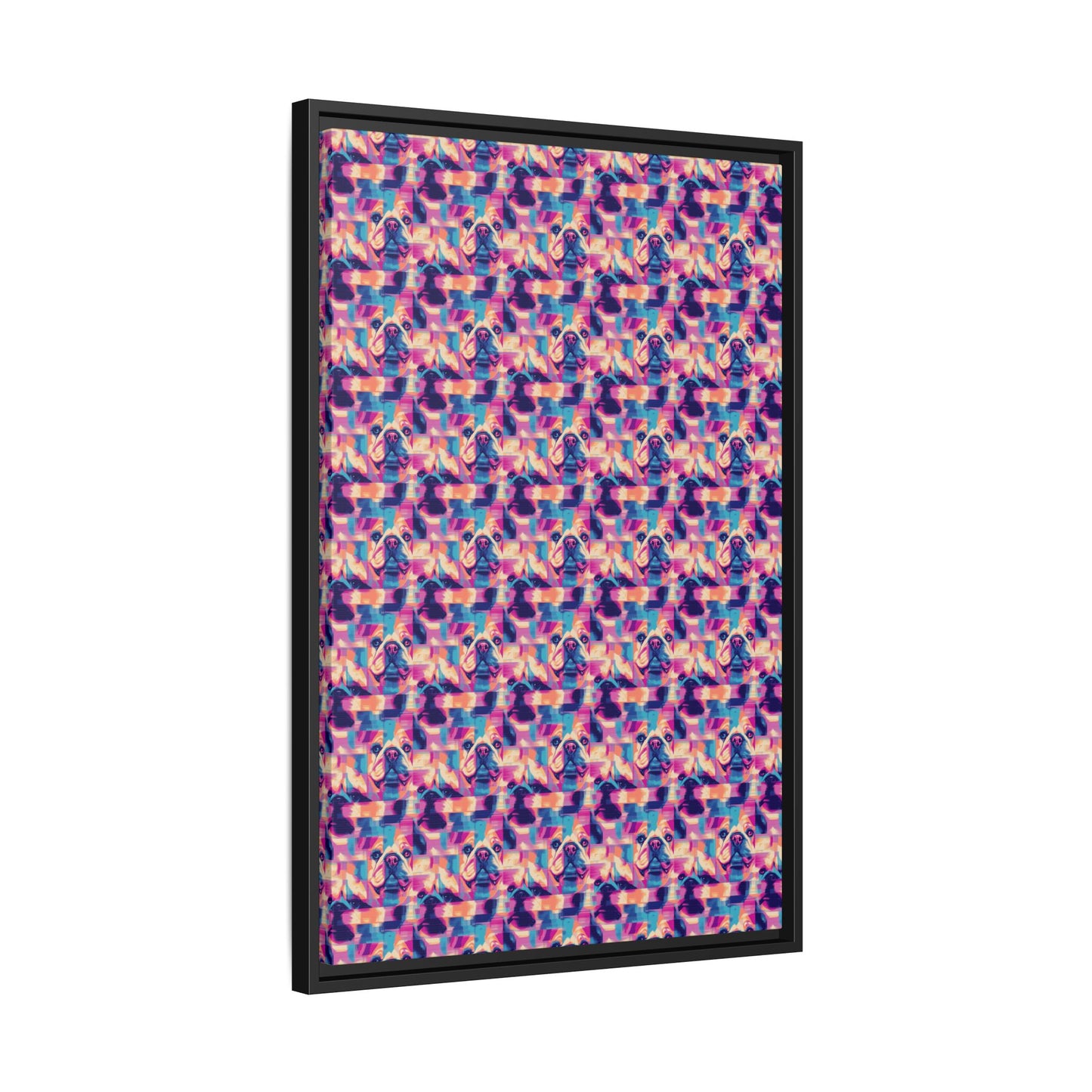 Dazzling Bulldog Chic Matte Canvas, Framed