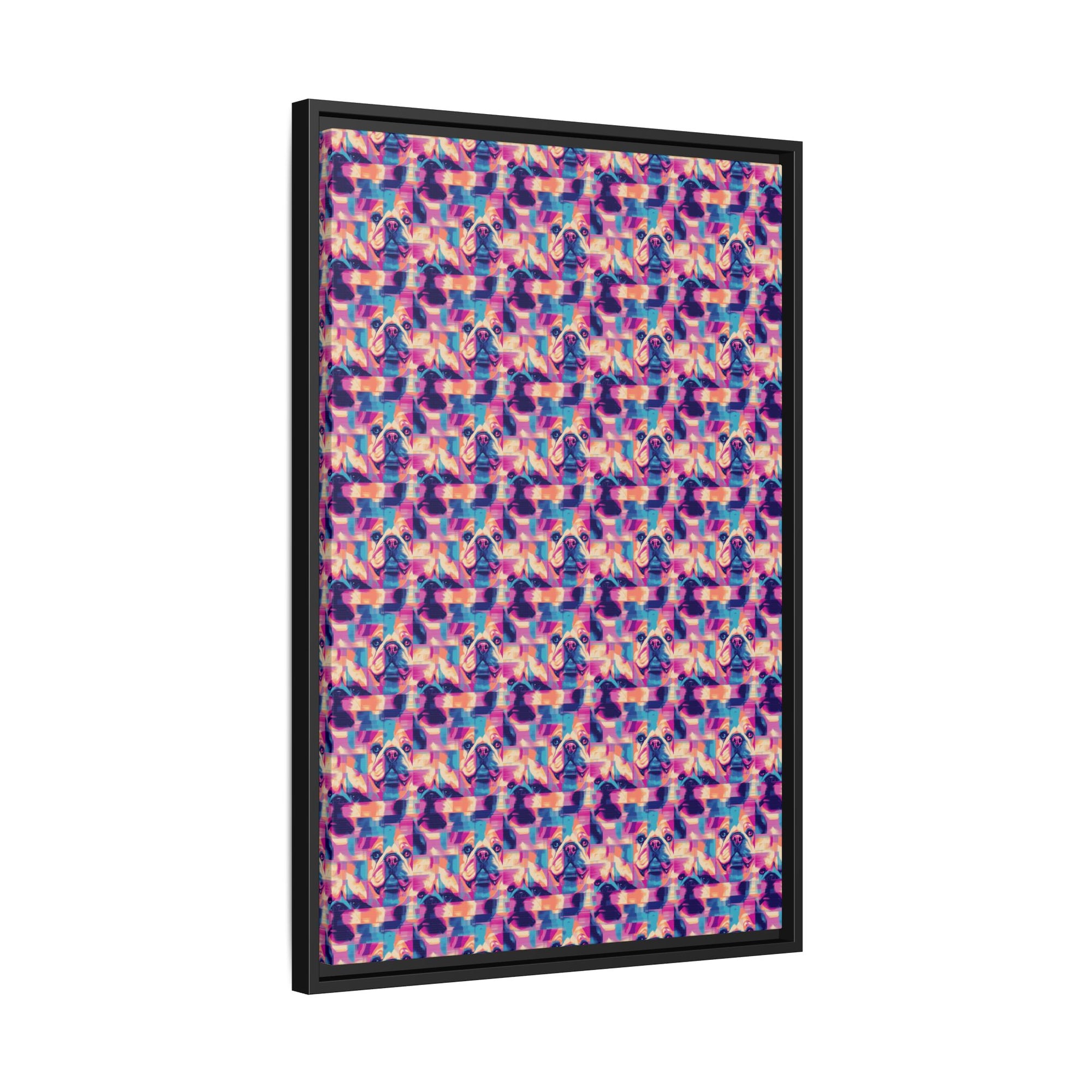 Dazzling Bulldog Chic Matte Canvas, Framed