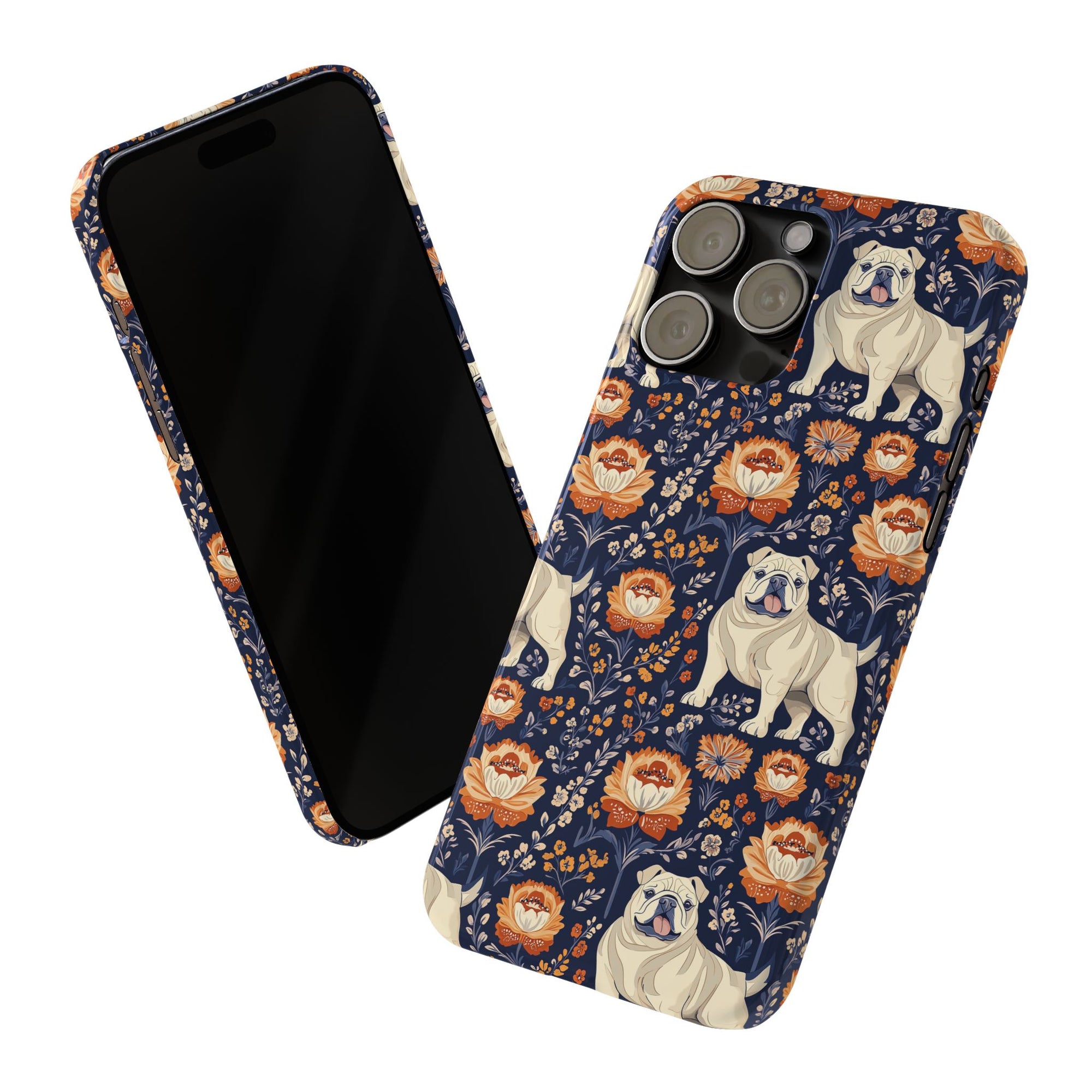 Bulldog Blossom Bonanza Slim Phone Cases