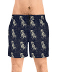 Celestial Boxer Bliss Men's Mid-Length Swim Shorts