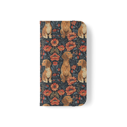 Floral Pawsome Dachsund Delight Flip Cases