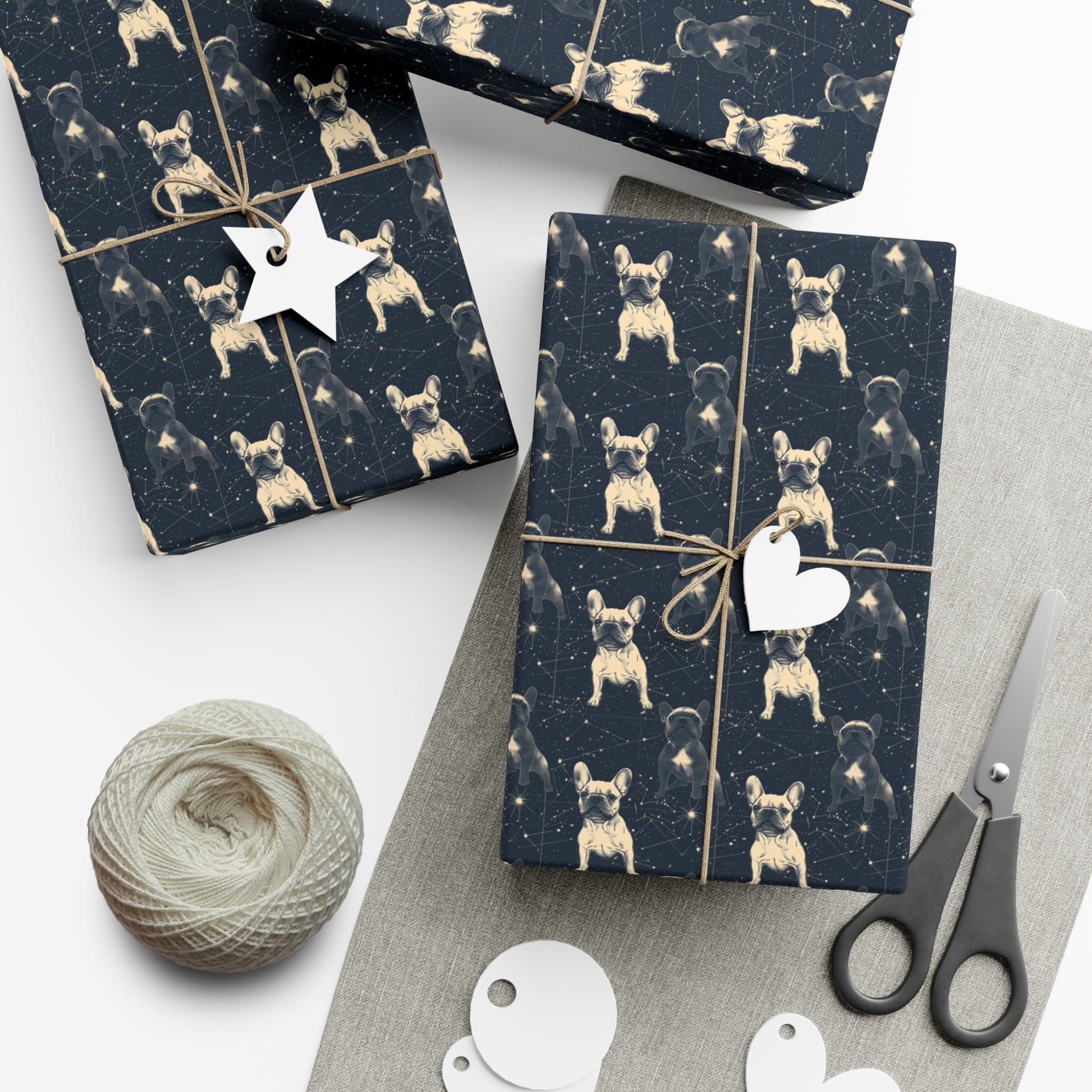 Frenchie Celestial Soar Gift Wrap Papers