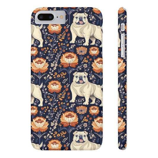 Bulldog Blossom Bonanza Slim Phone Cases