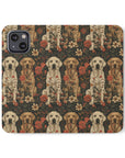 Blossoming Labradors Bouquet Flip Cases