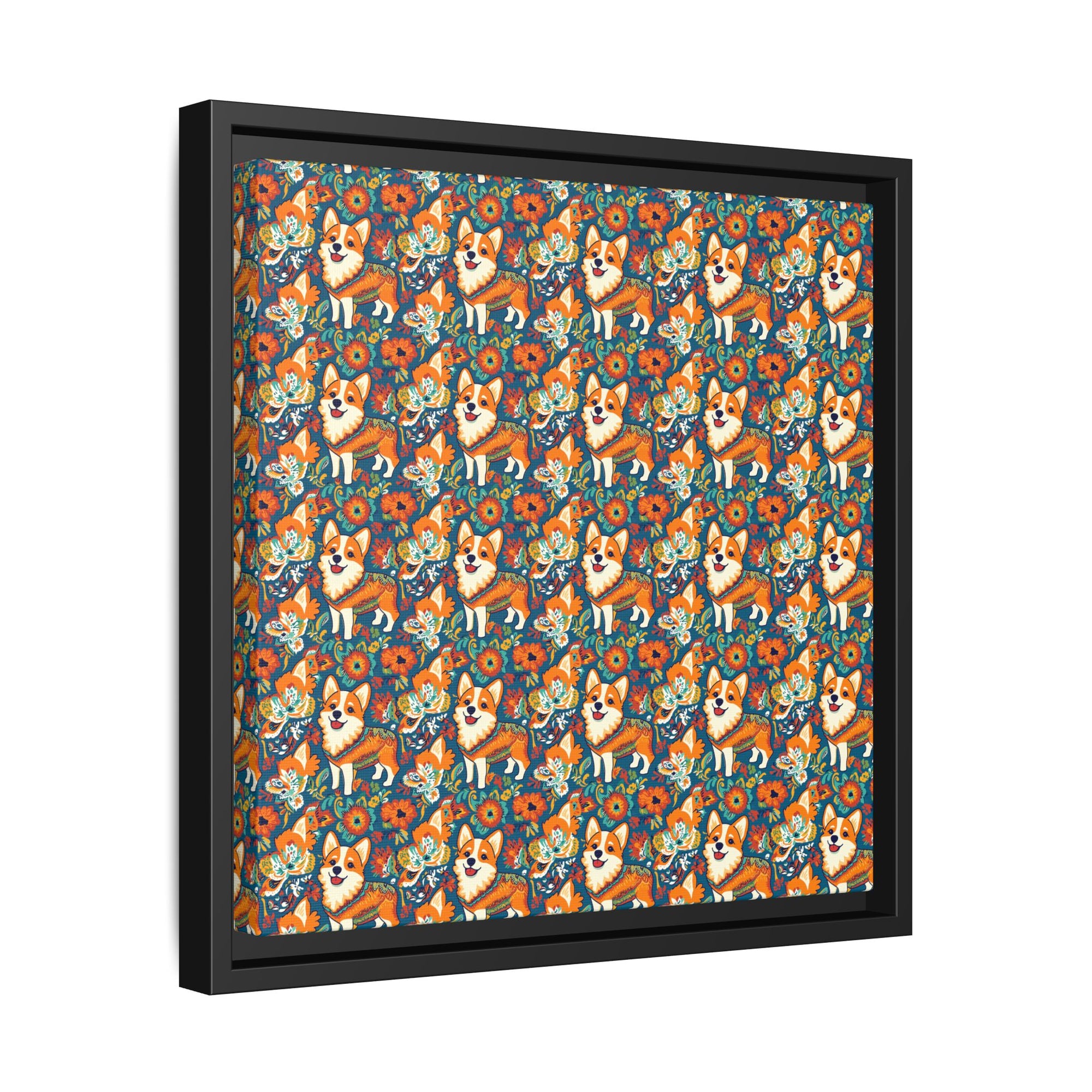 Corgi Carnival Couture Matte Canvas, Framed