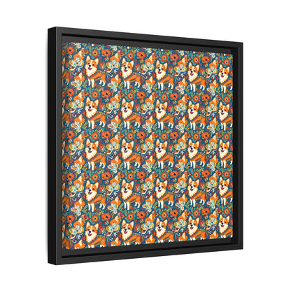 Corgi Carnival Couture Matte Canvas, Framed