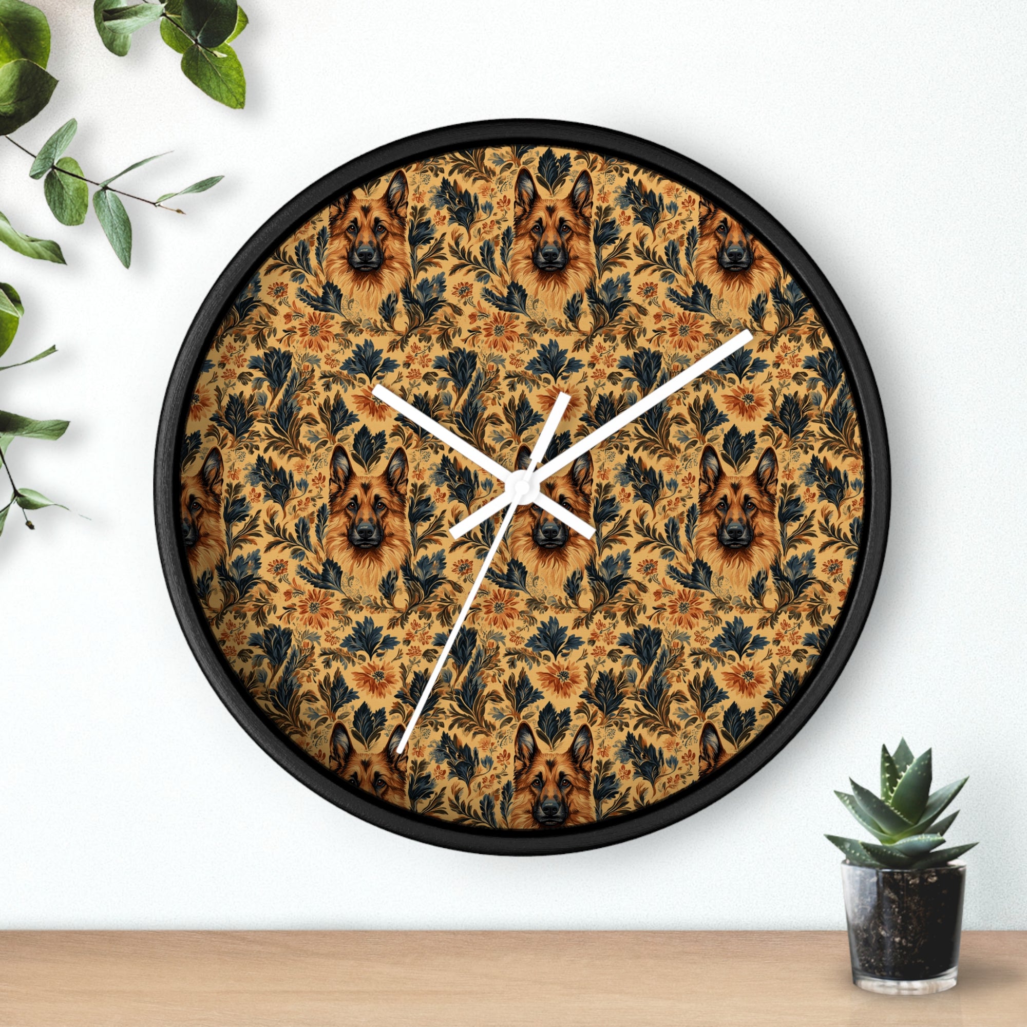 Autumnal German Shepherd Glamour Wall Clock