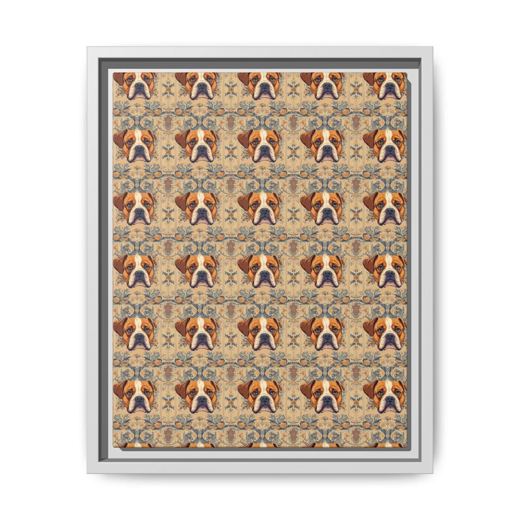 Bowtie Boxer Bliss Matte Canvas, Framed