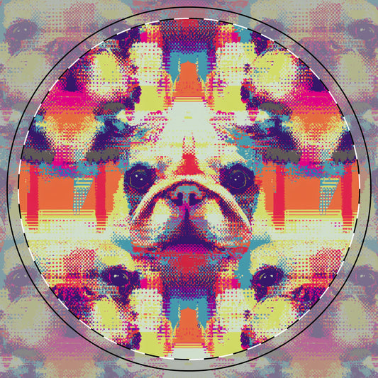 Glitchy Bulldog Blitz Ceramic Coaster