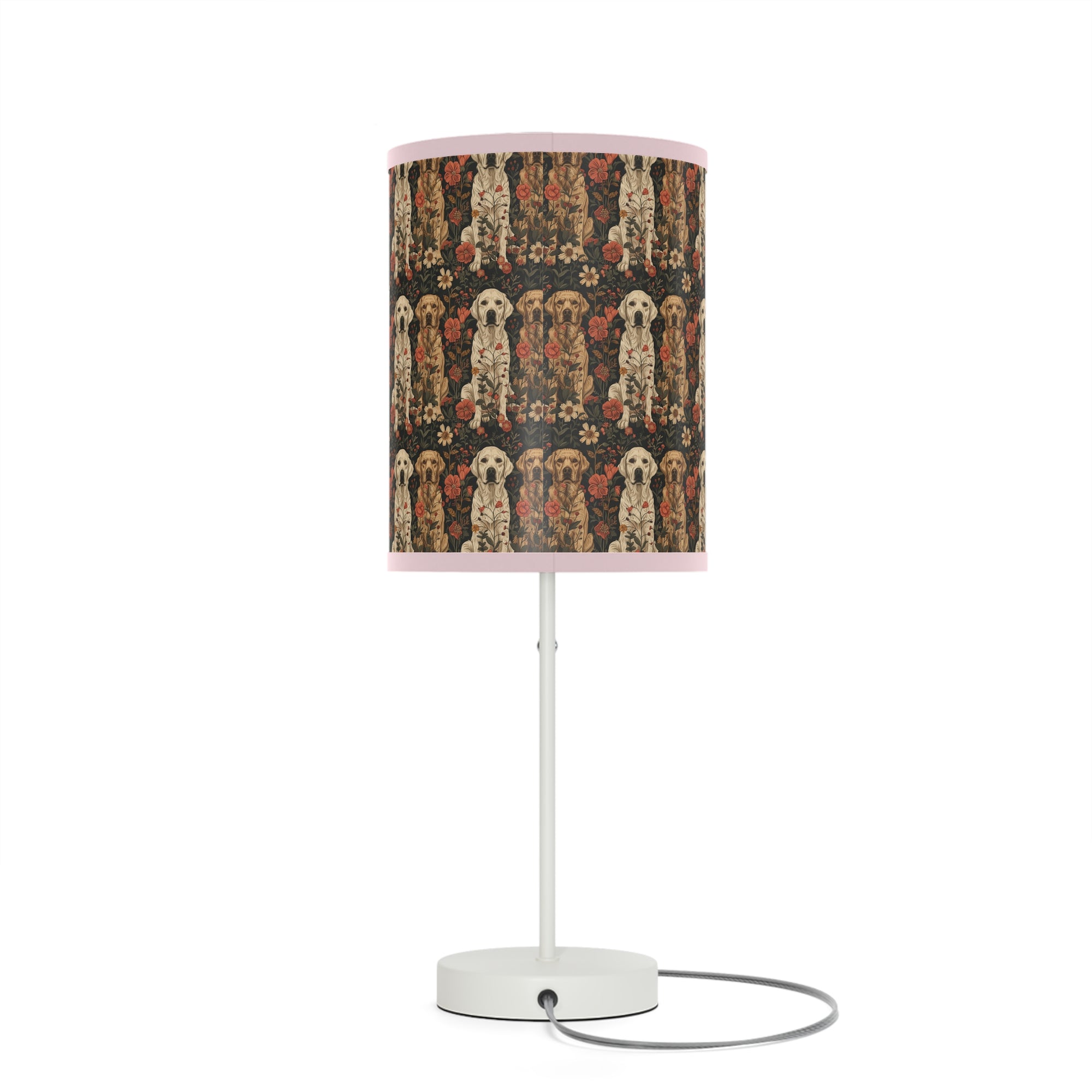 Blossoming Labradors Bouquet Lamp on a Stand