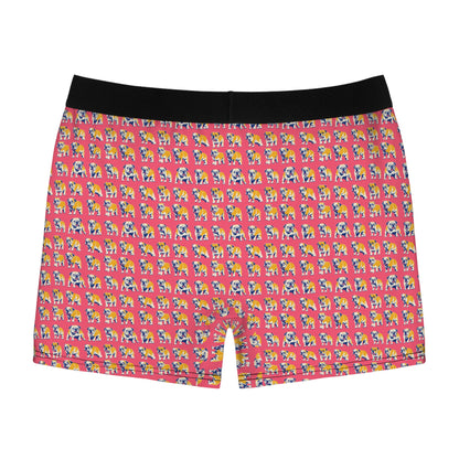 Bubblegum Glamour Bulldog Bouquet Men's Boxer Briefs