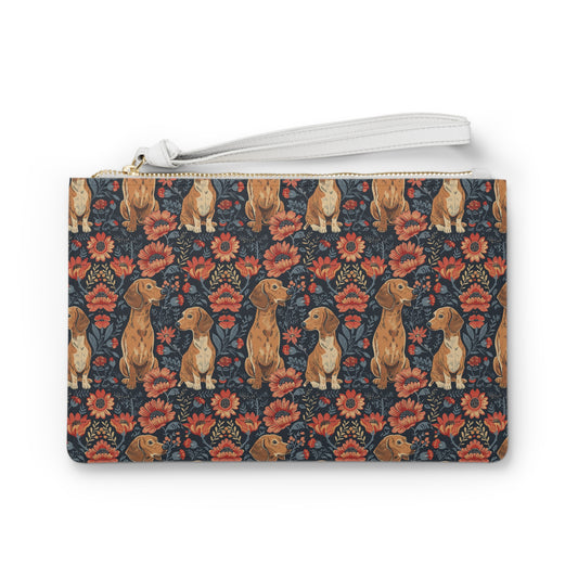 Floral Pawsome Dachsund Delight Clutch Bag