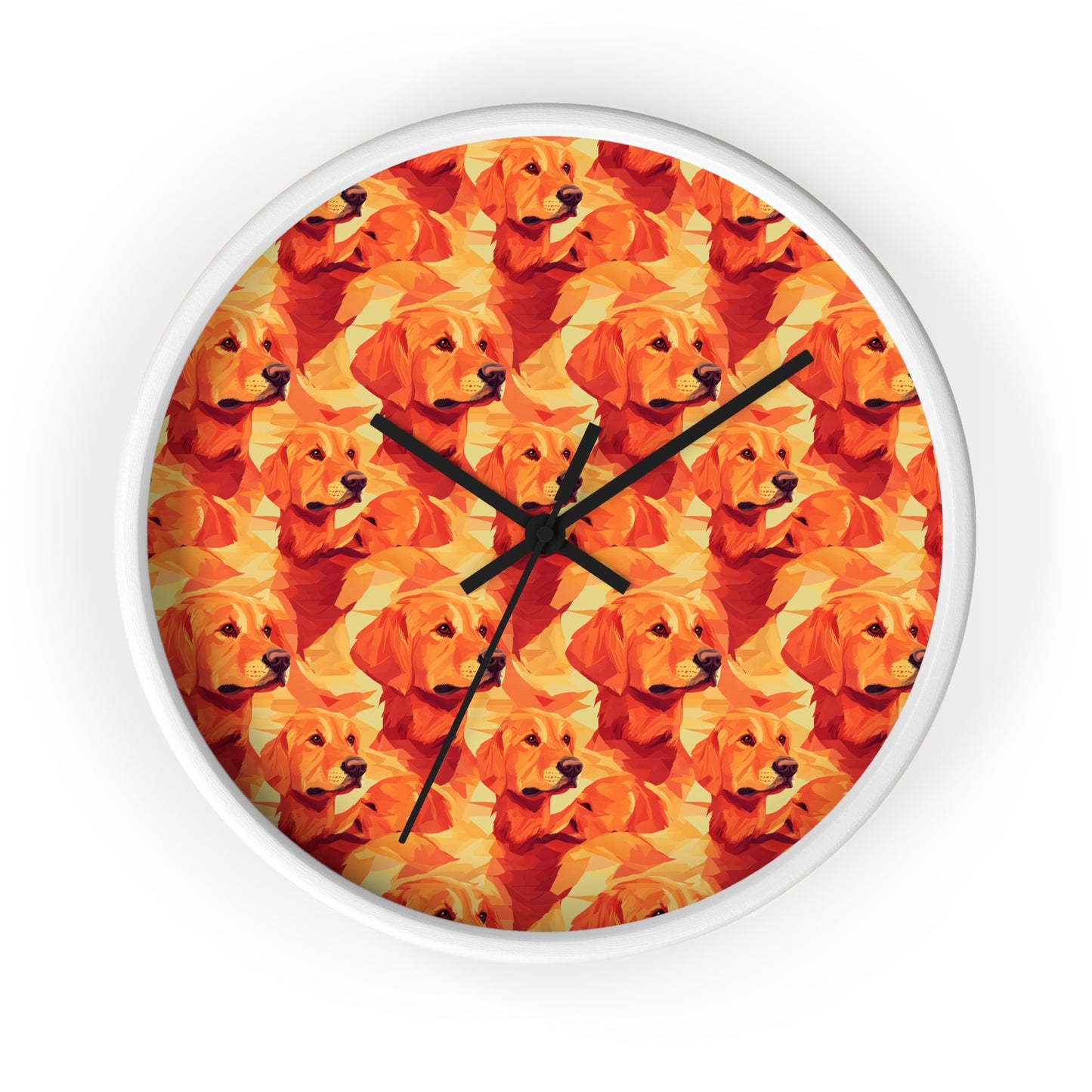 Golden Glamour Paws Wall Clock