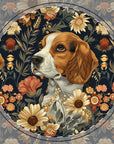 Beagle Blossoms Ceramic Coaster