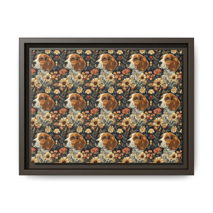 Beagle Blossoms Matte Canvas, Framed