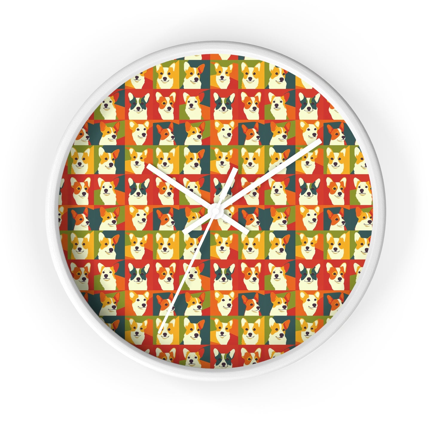 Corgi Chic Popart Pup Wall Clock