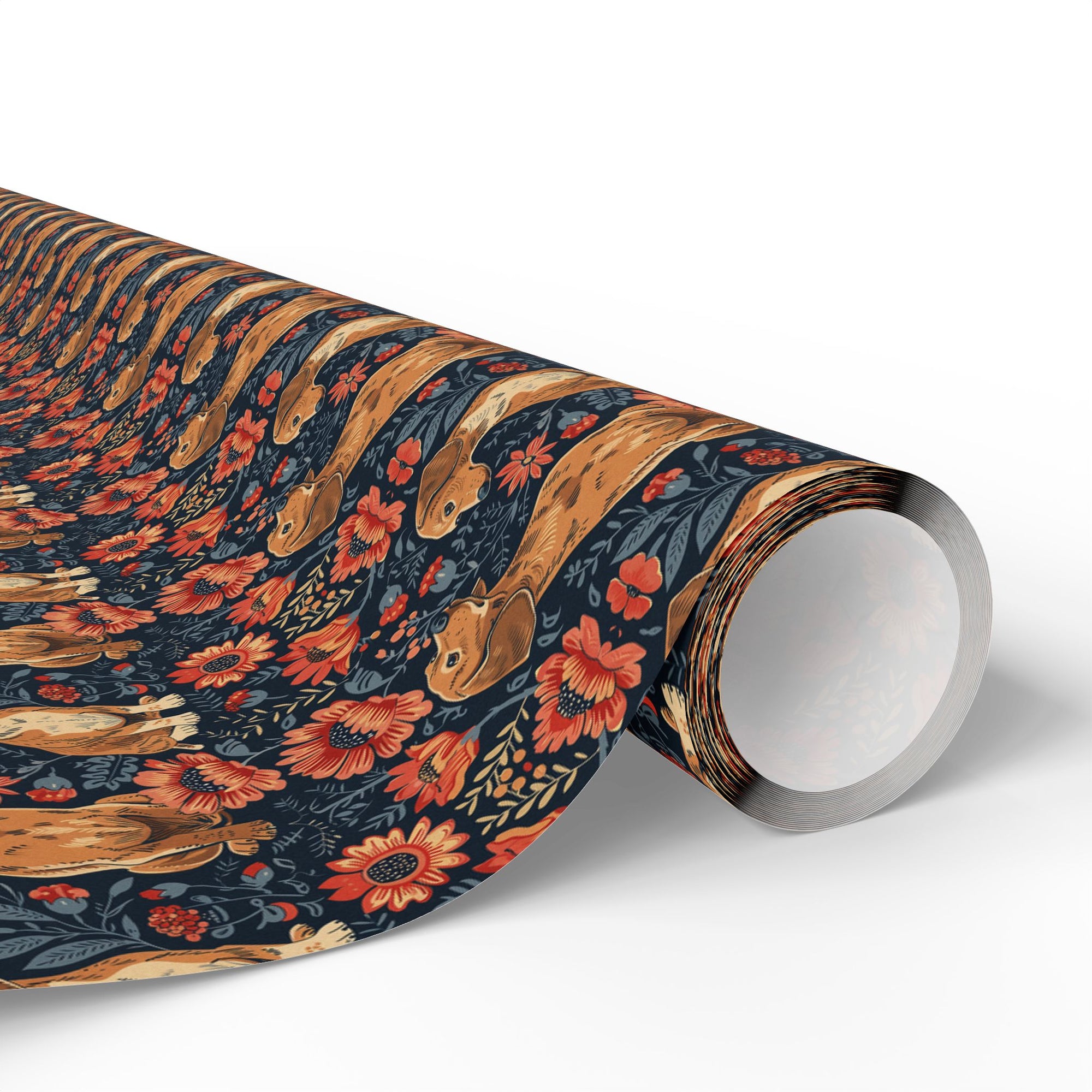 Floral Pawsome Dachsund Delight Wrapping Paper