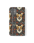 Floofy Corgi Blossom Blast Flip Cases