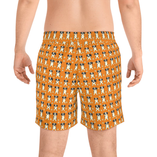 Boxer Blissful Chic Canine Men's Mid-Length Swim Shorts