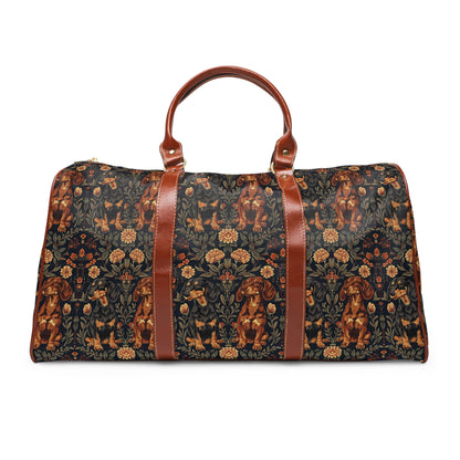 Dapper Dachshund Embroidery Elegance Waterproof Travel Bag