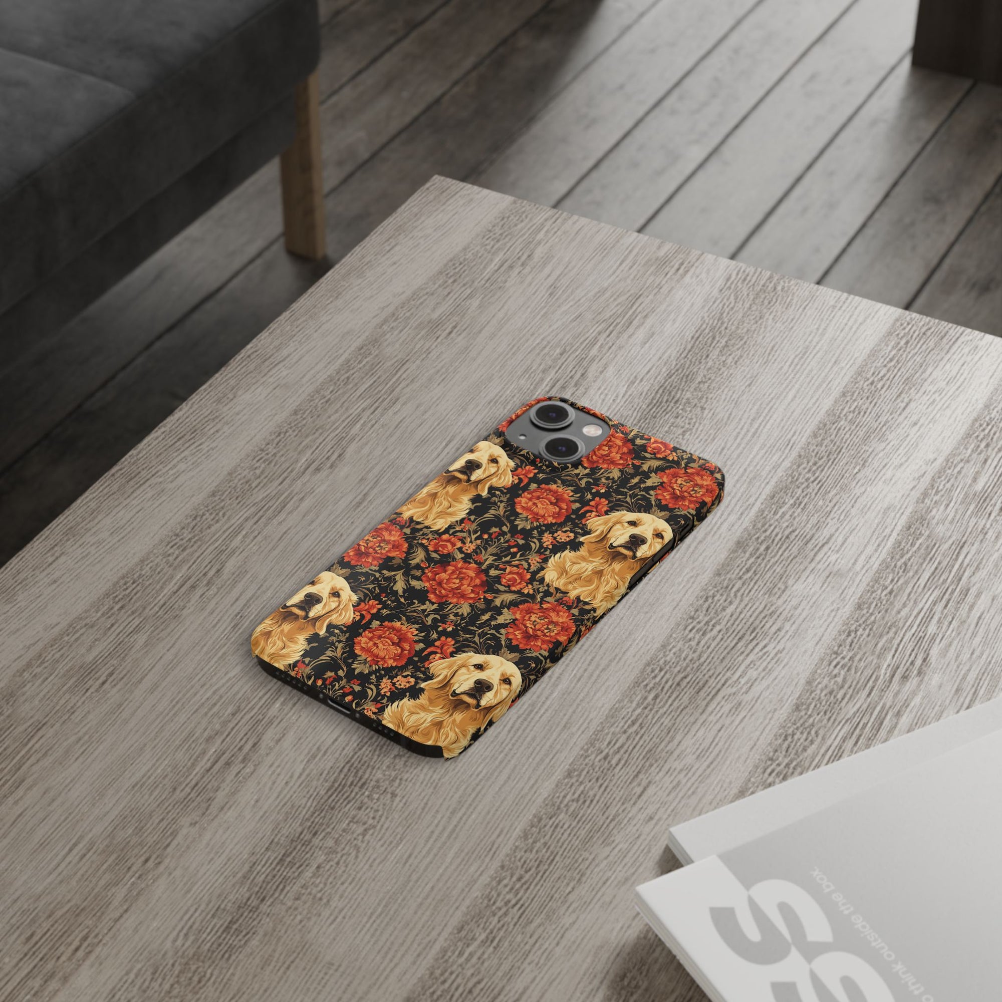 Golden Pawsatronic Tapestry Slim Phone Cases