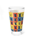 Frenchie Pop Art Pawfection Grid Mixing Glass, 16oz