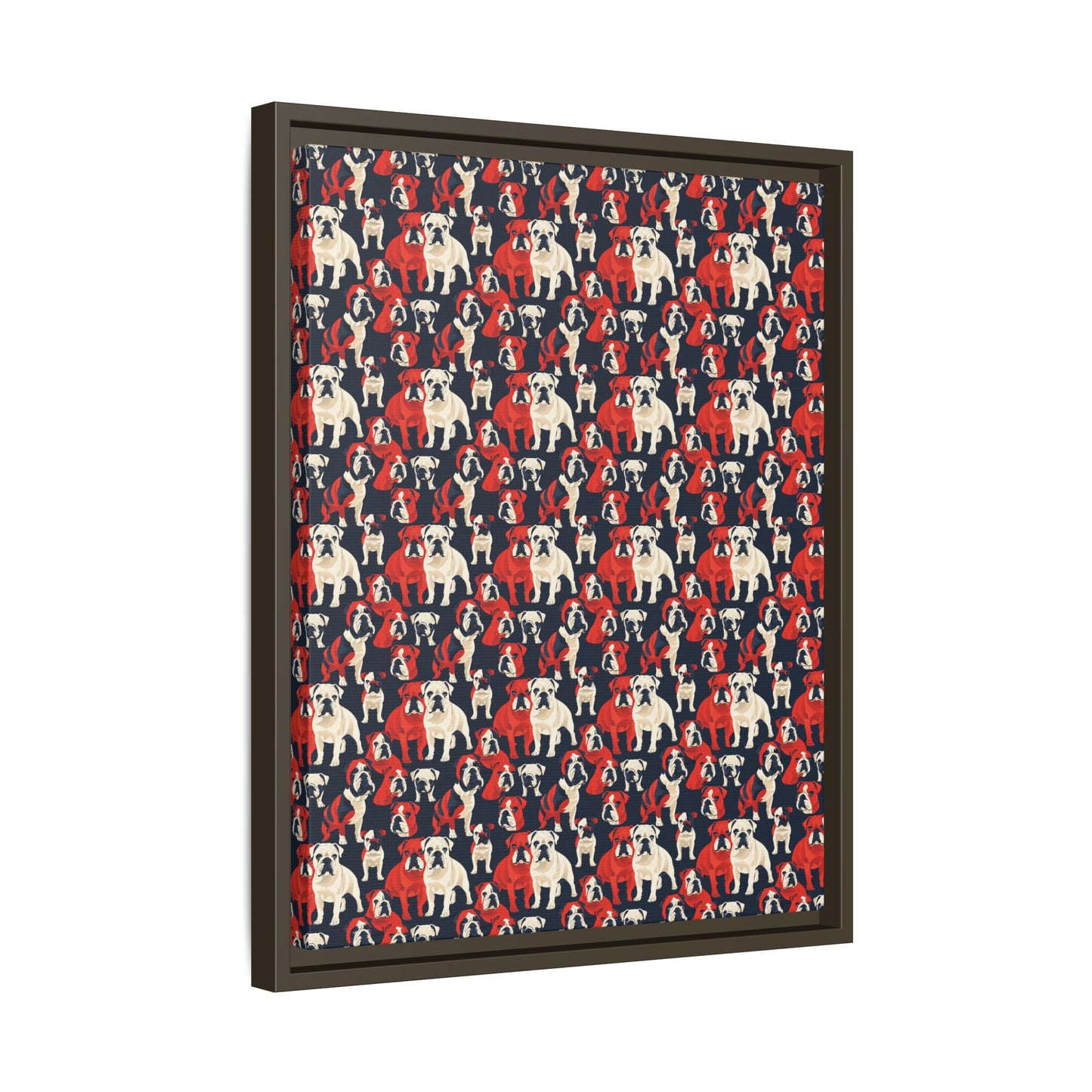 Bulldoggy Bliss Chomper Matte Canvas, Framed