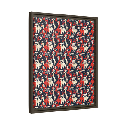 Bulldoggy Bliss Chomper Matte Canvas, Framed