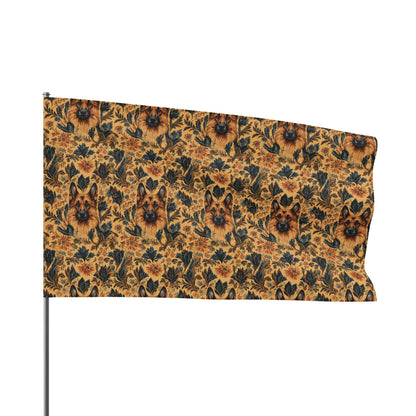 Autumnal German Shepherd Glamour Flag