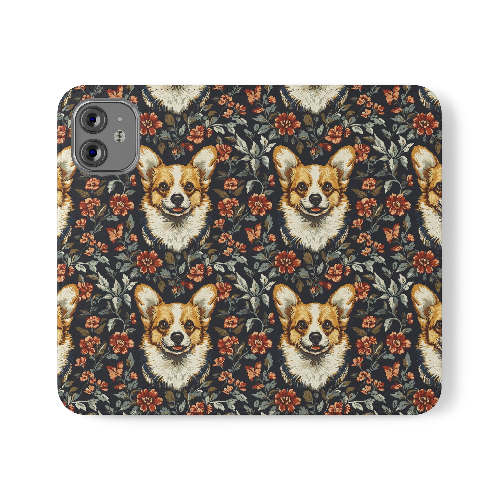 Floofy Corgi Blossom Blast Flip Cases