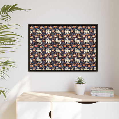 Bulldog Blossom Bonanza Matte Canvas, Framed