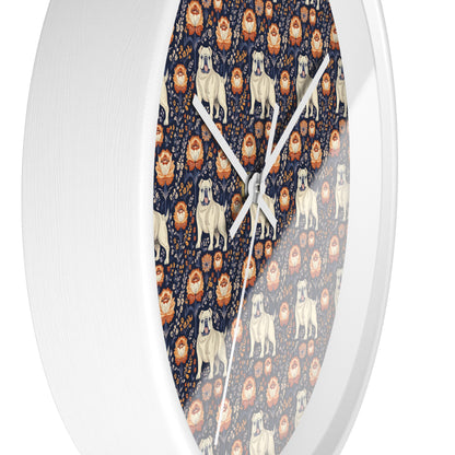 Bulldog Blossom Bonanza Wall Clock