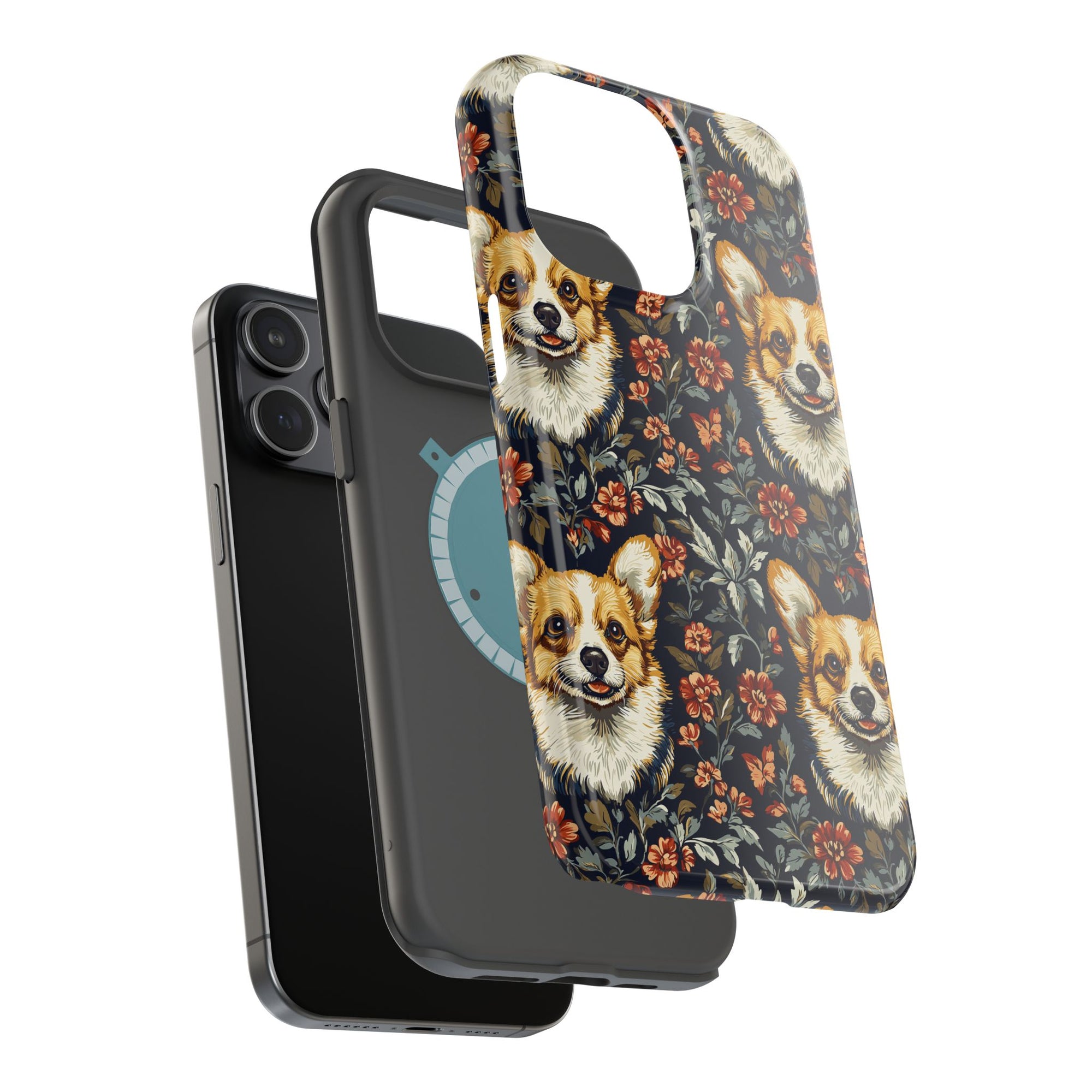 Floofy Corgi Blossom Blast Magnetic Tough Cases