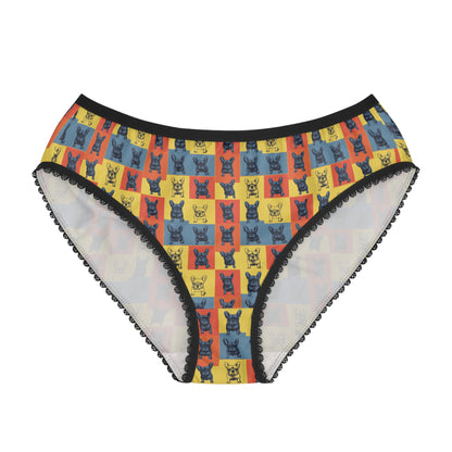 Frenchie Pop Art Pawfection Grid Women's Briefs